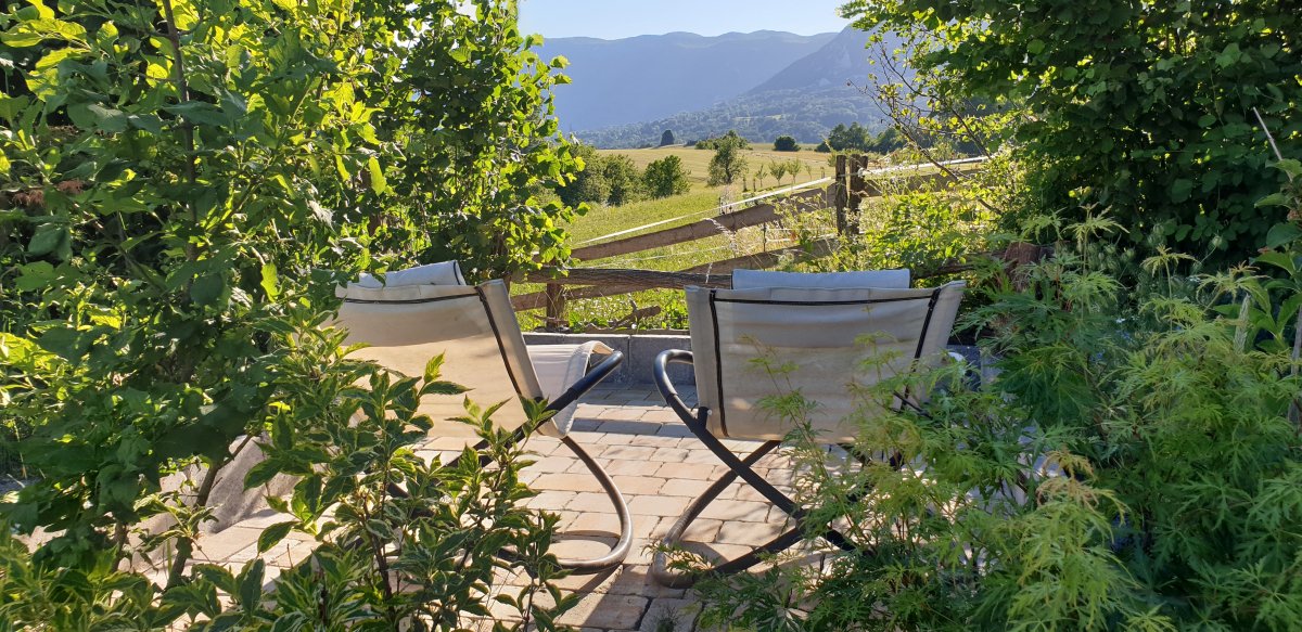 a sunny terrace for two and a private audience with Mt Nanos.. a sunny terrace for two and a private audience with Mt Nanos..