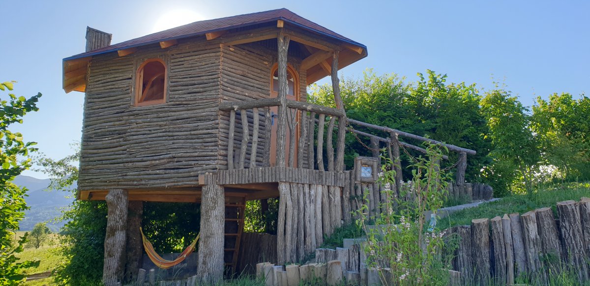 Kids have 2 entrances to the Owlery, whilst an adult might like to take it easy in the shade in the hammock.. Kids have 2 entrances to the Owlery, whilst an adult might like to take it easy in the shade in the hammock..