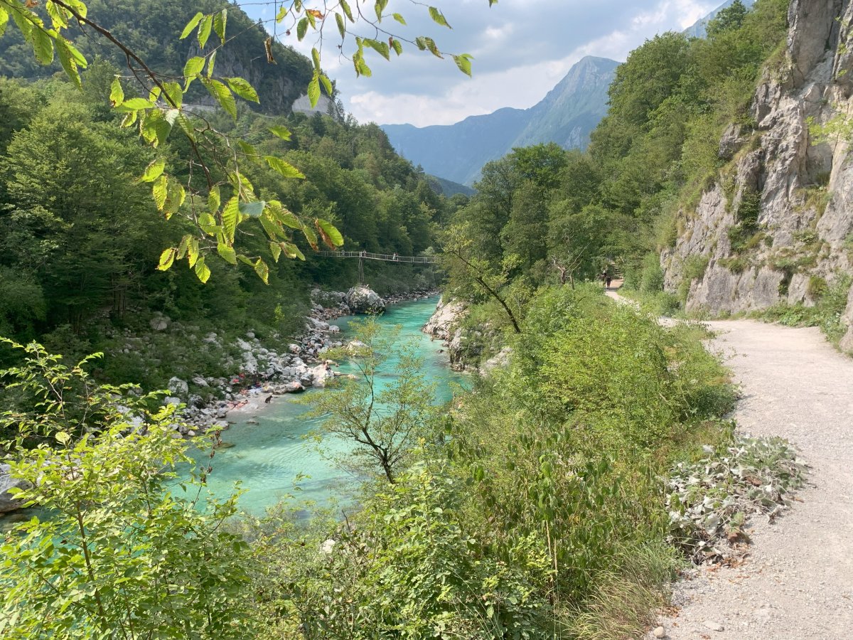 This is what it looks like to hike next to the most beautiful river in Europe, the Soca.. This is what it looks like to hike next to the most beautiful river in Europe, the Soca..
