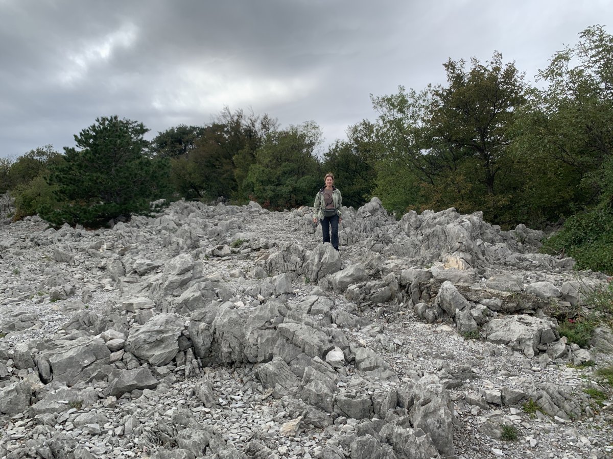 Rock hopping along the Duino to Sistiana Cliff path, just down the road from the Lodge.. Rock hopping along the Duino to Sistiana Cliff path, just down the road from the Lodge..