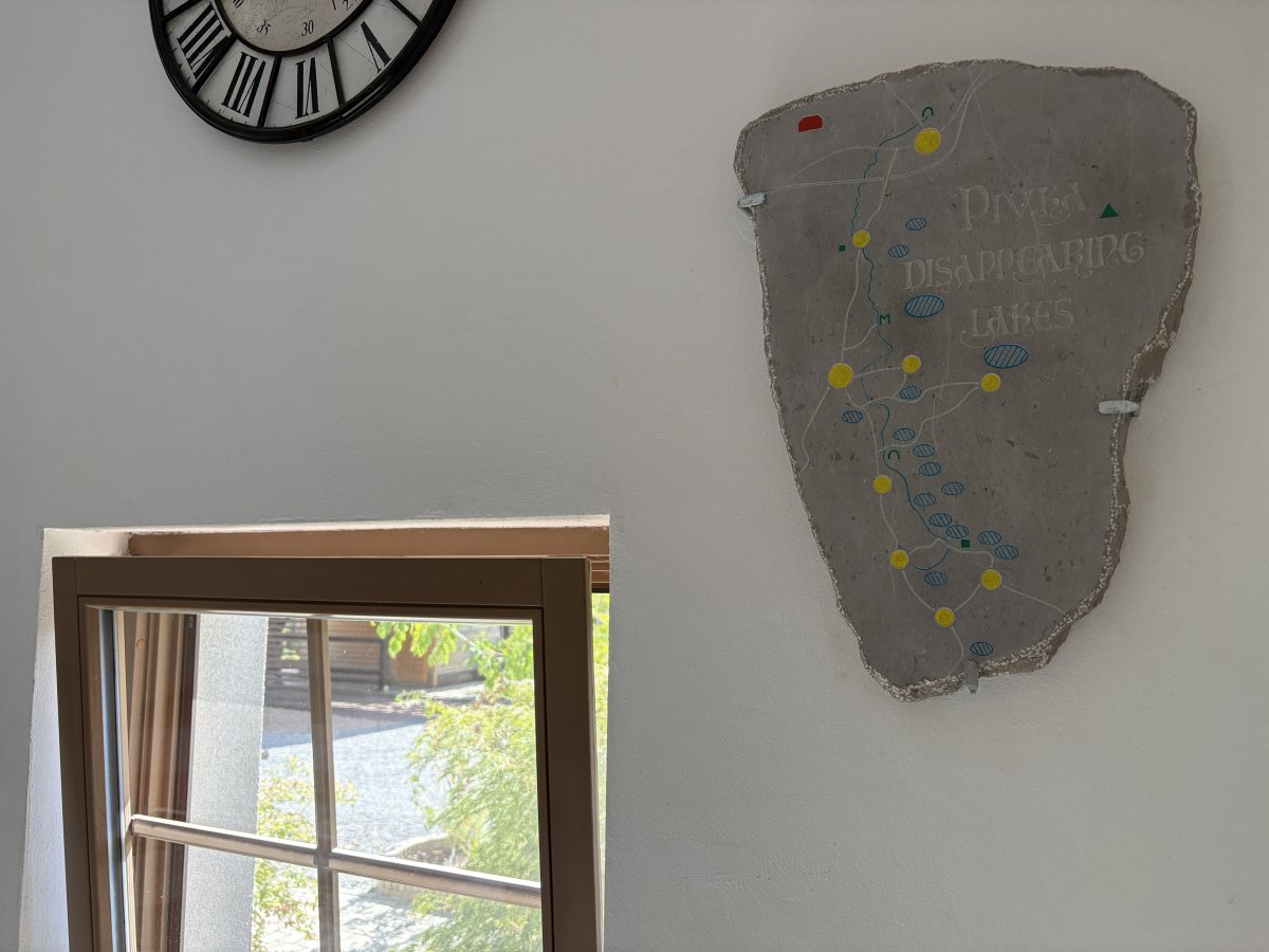 This is a marble hand carved map of the 17 Disappearing Lakes of Pivka.. This is a marble hand carved map of the 17 Disappearing Lakes of Pivka..
