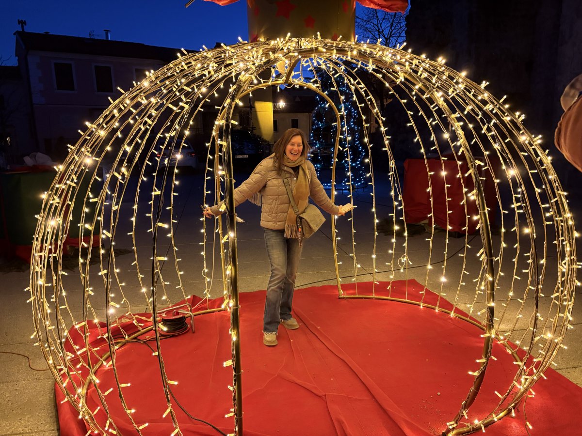 Xmas decs in a hill top village in nearby Istria, Croatia..