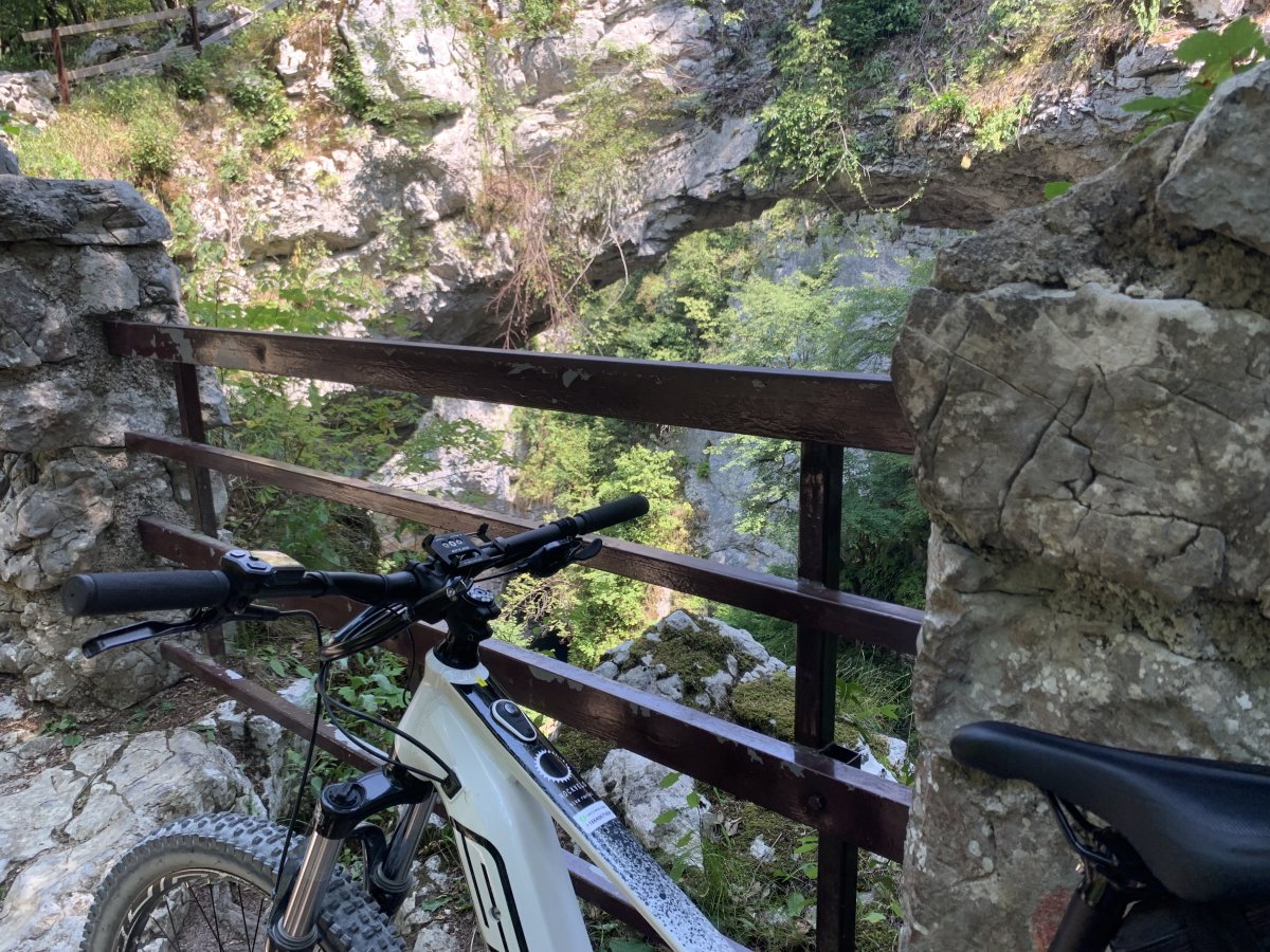 literally rock up on an E Bike at the uberamazing Rakov Skocjan little bridge.. literally rock up on an E Bike at the uberamazing Rakov Skocjan little bridge..