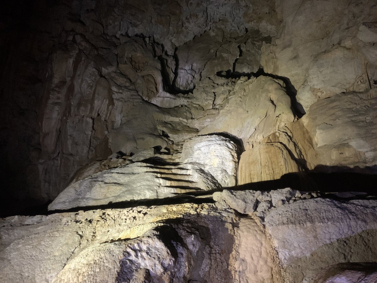 You can see the damage the Italian army made to the cave, here with steps up.. You can see the damage the Italian army made to the cave, here with steps up..