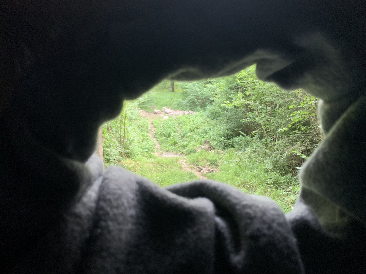 there is a big window in this hide, but you can also use this peaky hole for photos.. there is a big window in this hide, but you can also use this peaky hole for photos..