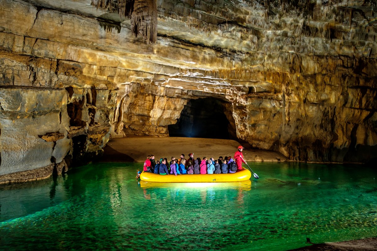The little boat ride at the end of the Krizna Cave one hour tour, photo thanks to Peter Gedei.. The little boat ride at the end of the Krizna Cave one hour tour, photo thanks to Peter Gedei..