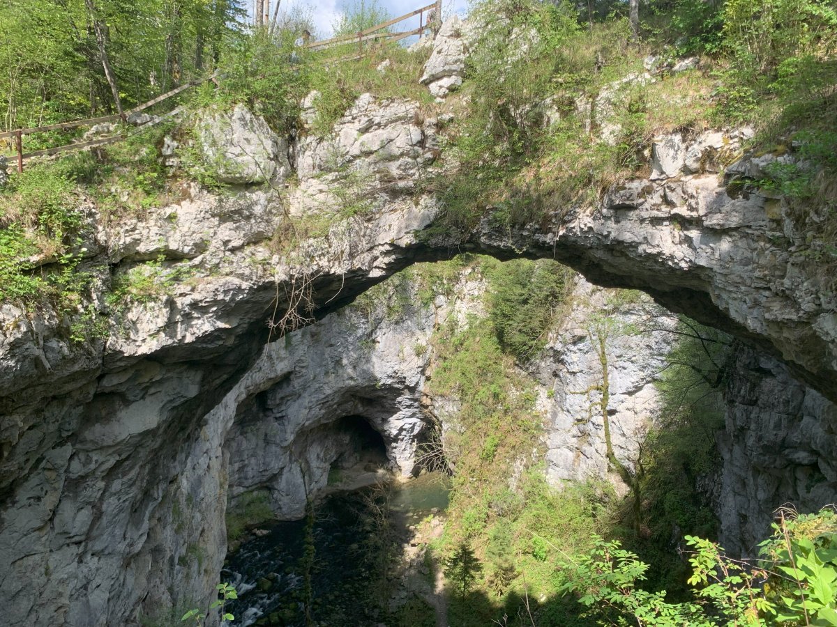 Incredibly this is just the LITTLE bridge cave entrance at Rakov Skocjan nature park.. Incredibly this is just the LITTLE bridge cave entrance at Rakov Skocjan nature park..