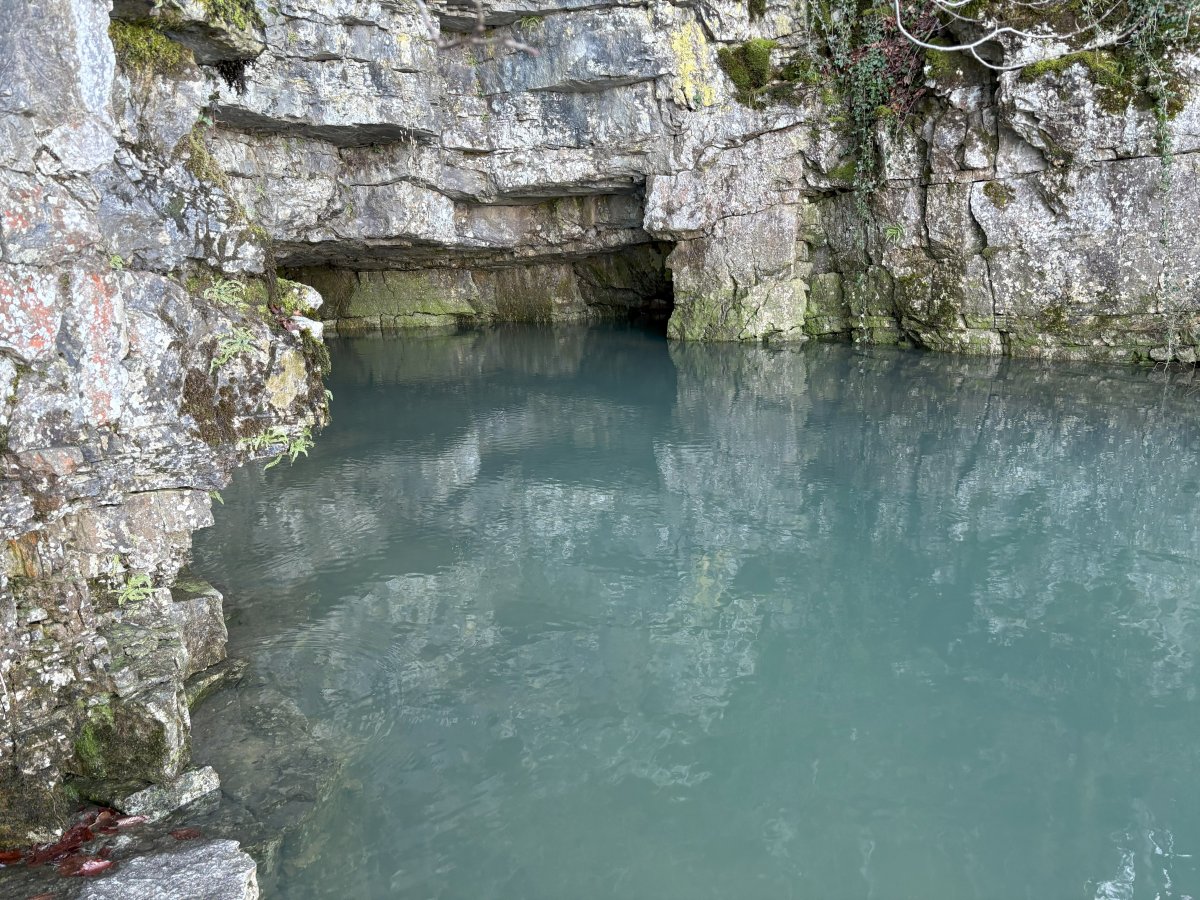 In summer this cave flooding water into the biggest Disappearing Lake in Europe is empty and you can walk inside.. In summer this cave flooding water into the biggest Disappearing Lake in Europe is empty and you can walk inside..