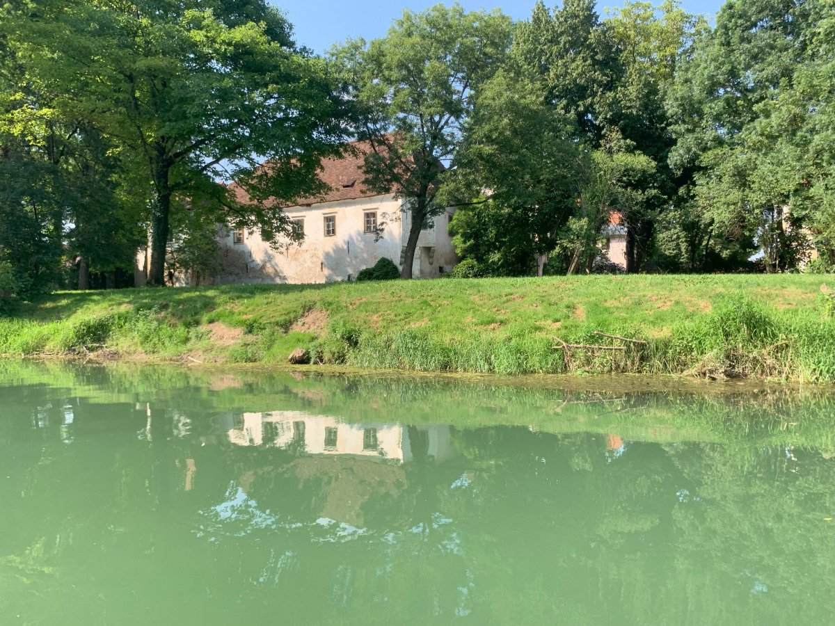 a beautiful village sits on Kostanjevice island.. a beautiful village sits on Kostanjevice island..