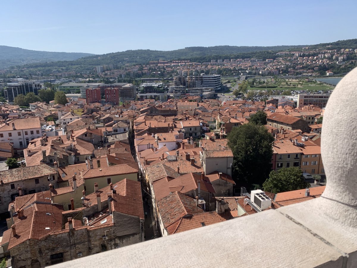 Clear to see the contrast between the beautiful red terracotta roofs of the old town and the quite frankly, bland new town..