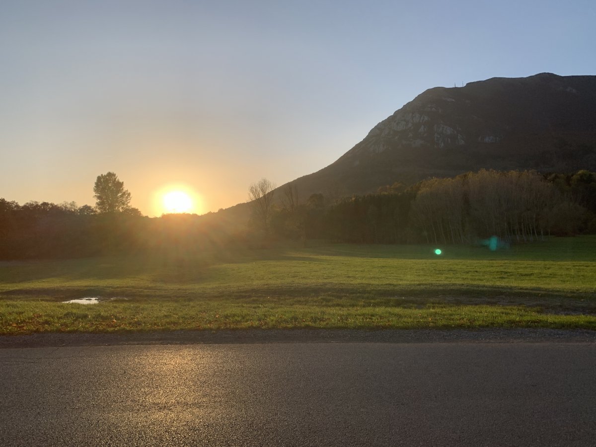 In winter the sun sets to the left of Nanos.. In winter the sun sets to the left of Nanos..