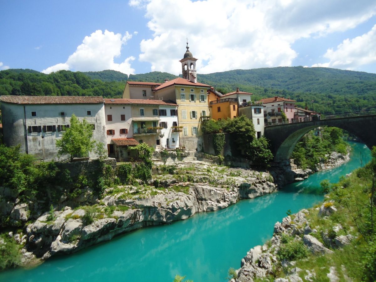 the Soca squeezes through the canal rocks at the beautiful town of.. wait for it.. Kanal! the Soca squeezes through the canal rocks at the beautiful town of.. wait for it.. Kanal!