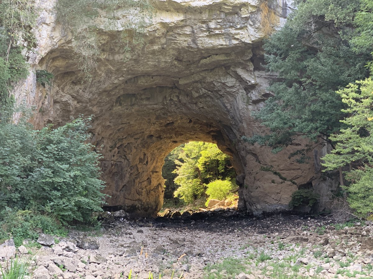 Another rare opportunity to walk under the Big Natural Bridge in Rakov Skocjan, usually only in summer.. Another rare opportunity to walk under the Big Natural Bridge in Rakov Skocjan, usually only in summer..