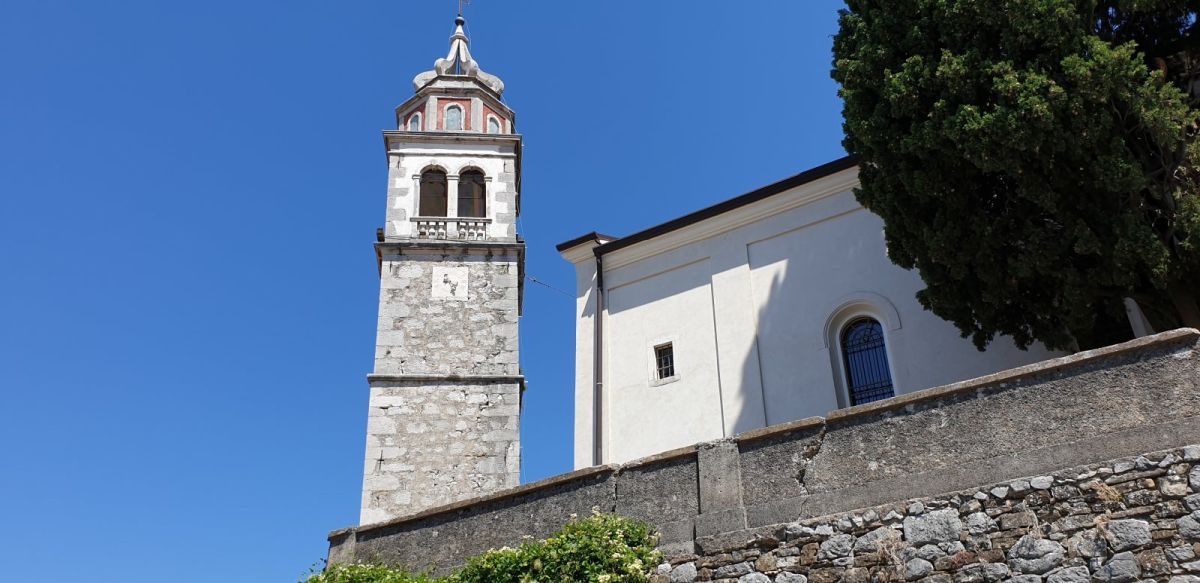 the wonky church tower of Crni Kal.. you can see it's leaning if you look at the blue space between the buildings! the wonky church tower of Crni Kal.. you can see it's leaning if you look at the blue space between the buildings!