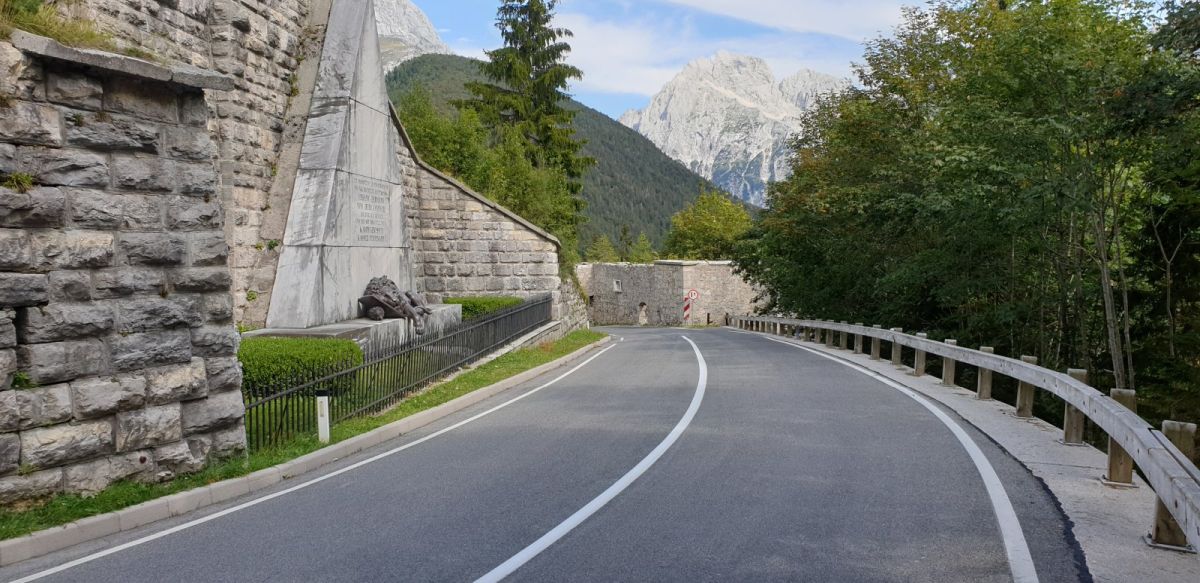 the mountain road sweeps past the fortress.. the mountain road sweeps past the fortress..