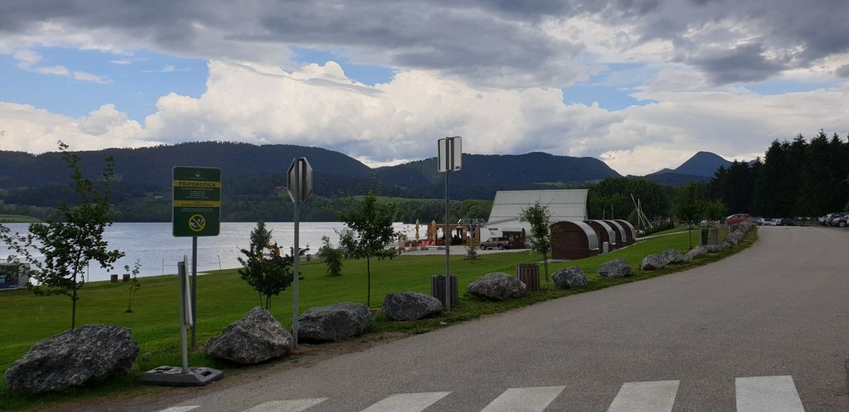 Velenje lakeside..so close to the green mountains of the way to the Logar valley