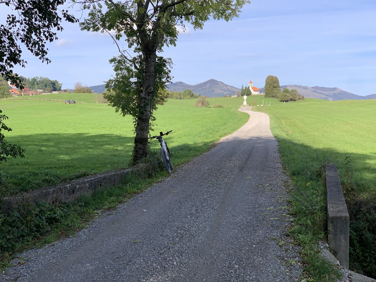 St Lawrence mountain in the very background, heading home towards St Michael's village, Smihel.. St Lawrence mountain in the very background, heading home towards St Michael's village, Smihel..
