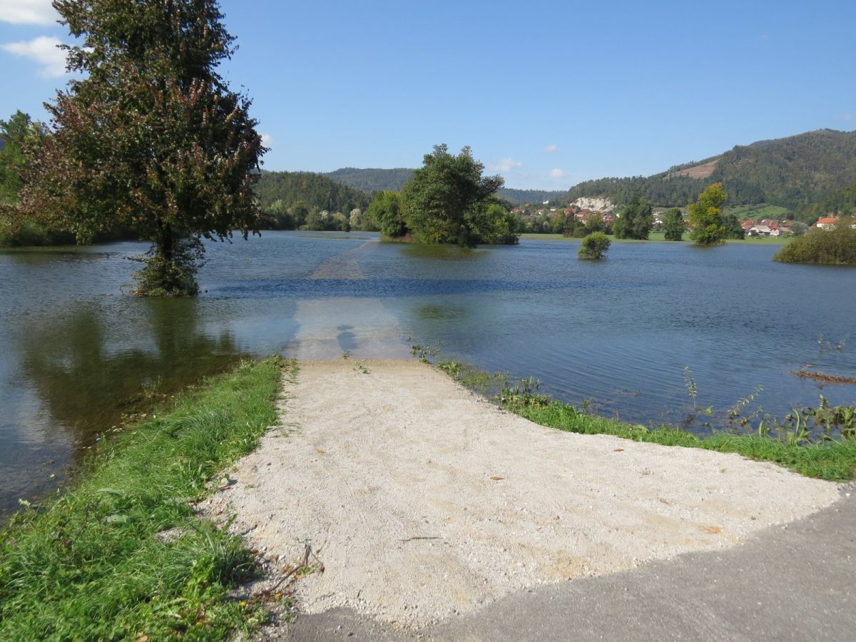a road disappears as the planina lake is created.. a road disappears as the planina lake is created..