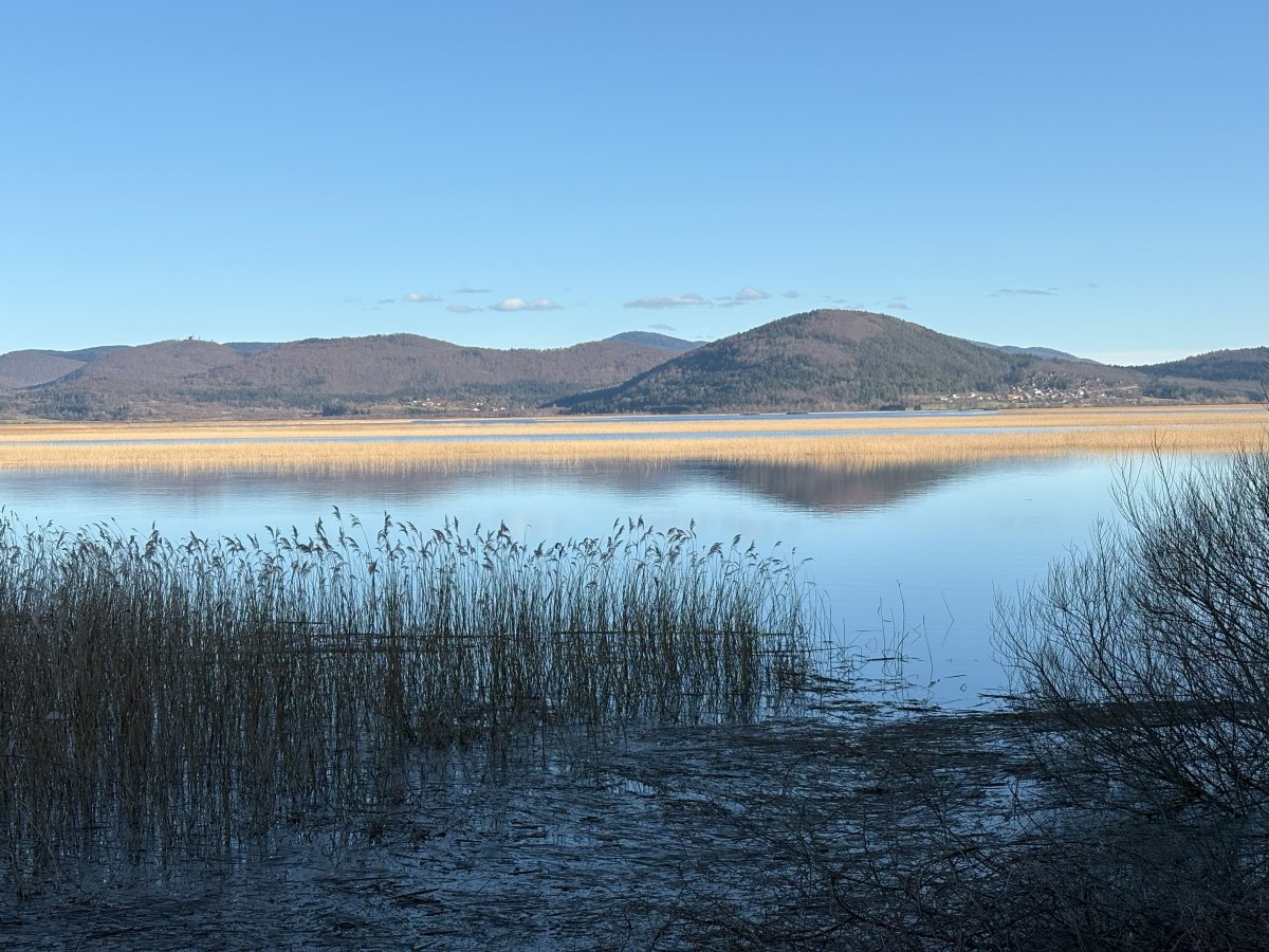 Several entire villages over there on the far shore of the Cerknica Disappearing Lake.. Several entire villages over there on the far shore of the Cerknica Disappearing Lake..