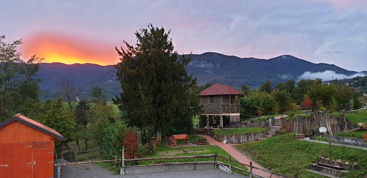 Autumn sunset behind mt Nanos at the Lodge.. Autumn sunset behind mt Nanos at the Lodge..