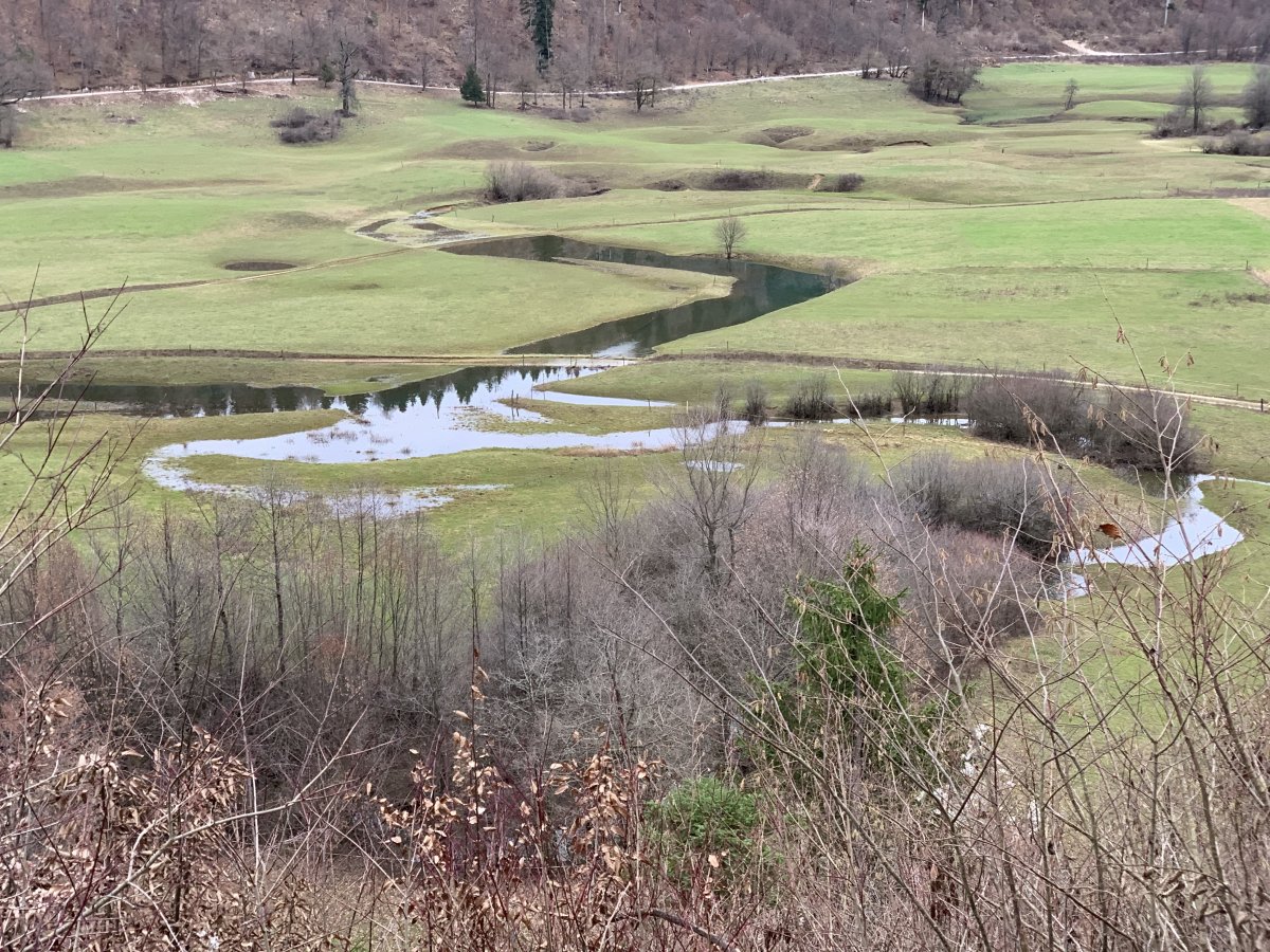 the river Unica criss crosses Planina lake.. can you also see the sinkholes filling up with water.. the river Unica criss crosses Planina lake.. can you also see the sinkholes filling up with water..