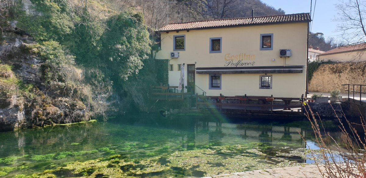 Podfavorz sits next to the main Vipava spring.. Podfavorz sits next to the main Vipava spring..