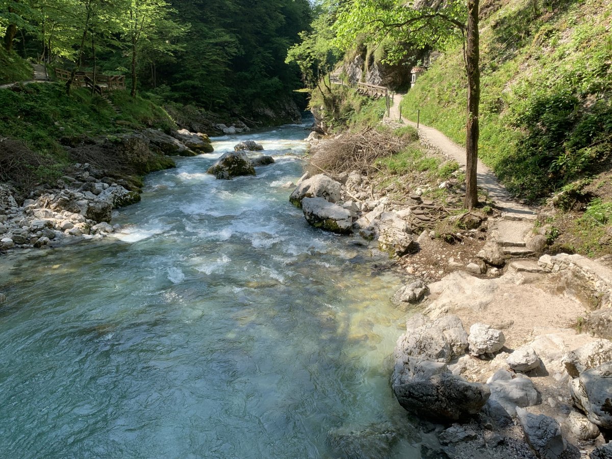 alongside the stunning Tolminka river.. alongside the stunning Tolminka river..