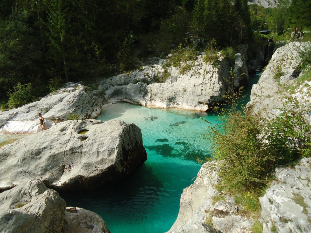 Some secret places and stunning white beaches to swim at the Soca Gorge.. Some secret places and stunning white beaches to swim at the Soca Gorge..