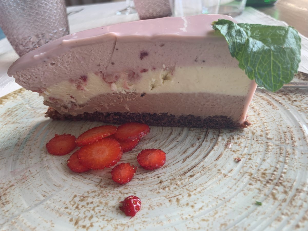 Not just a fish restaurant at Godina, the deserts are hand made and look like this.. Not just a fish restaurant at Godina, the deserts are hand made and look like this..