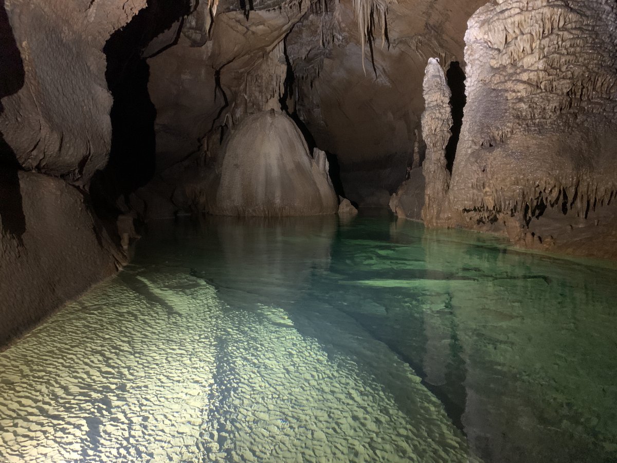 This cave adventure is reachable ONLY by an epic rubber boat ride.. This cave adventure is reachable ONLY by an epic rubber boat ride..