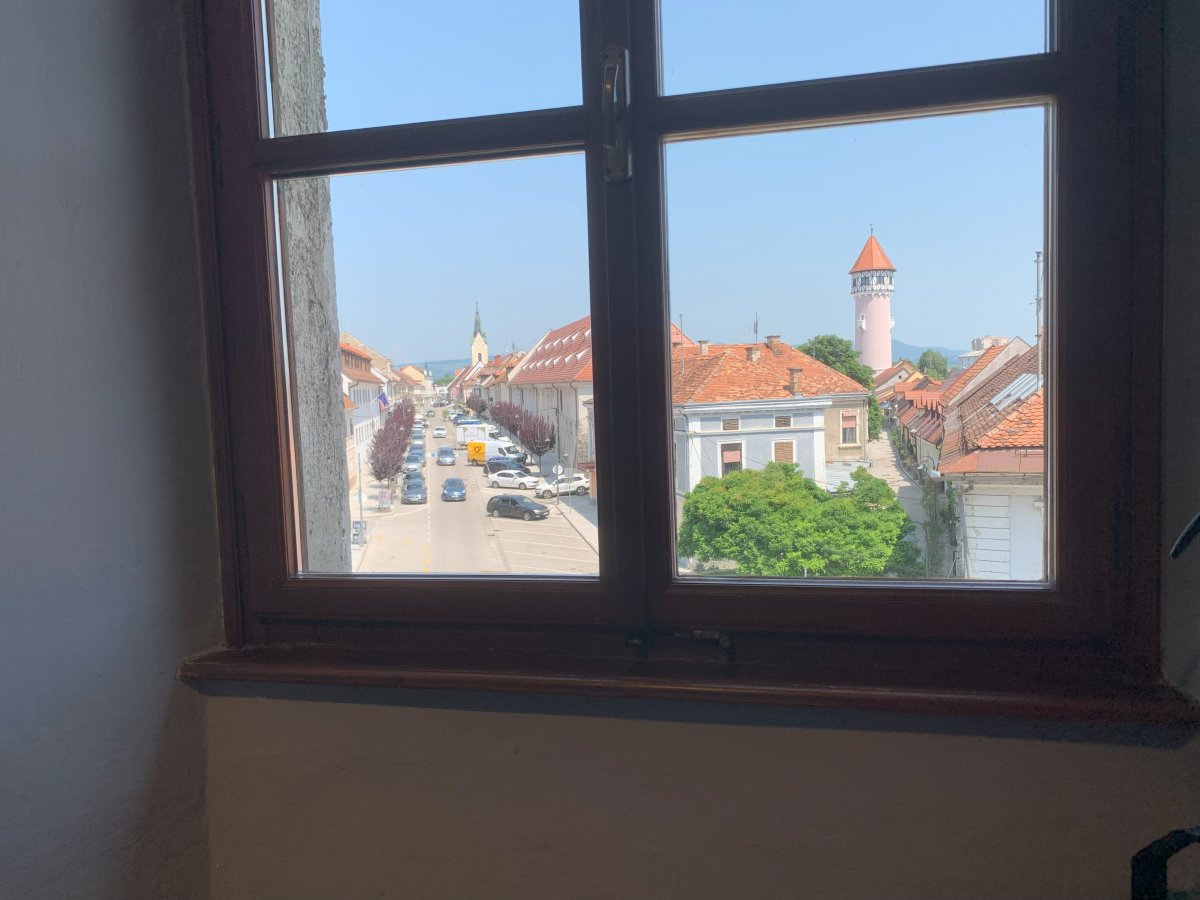 Picture postcard view of Brezice from the castle windows.. Picture postcard view of Brezice from the castle windows..