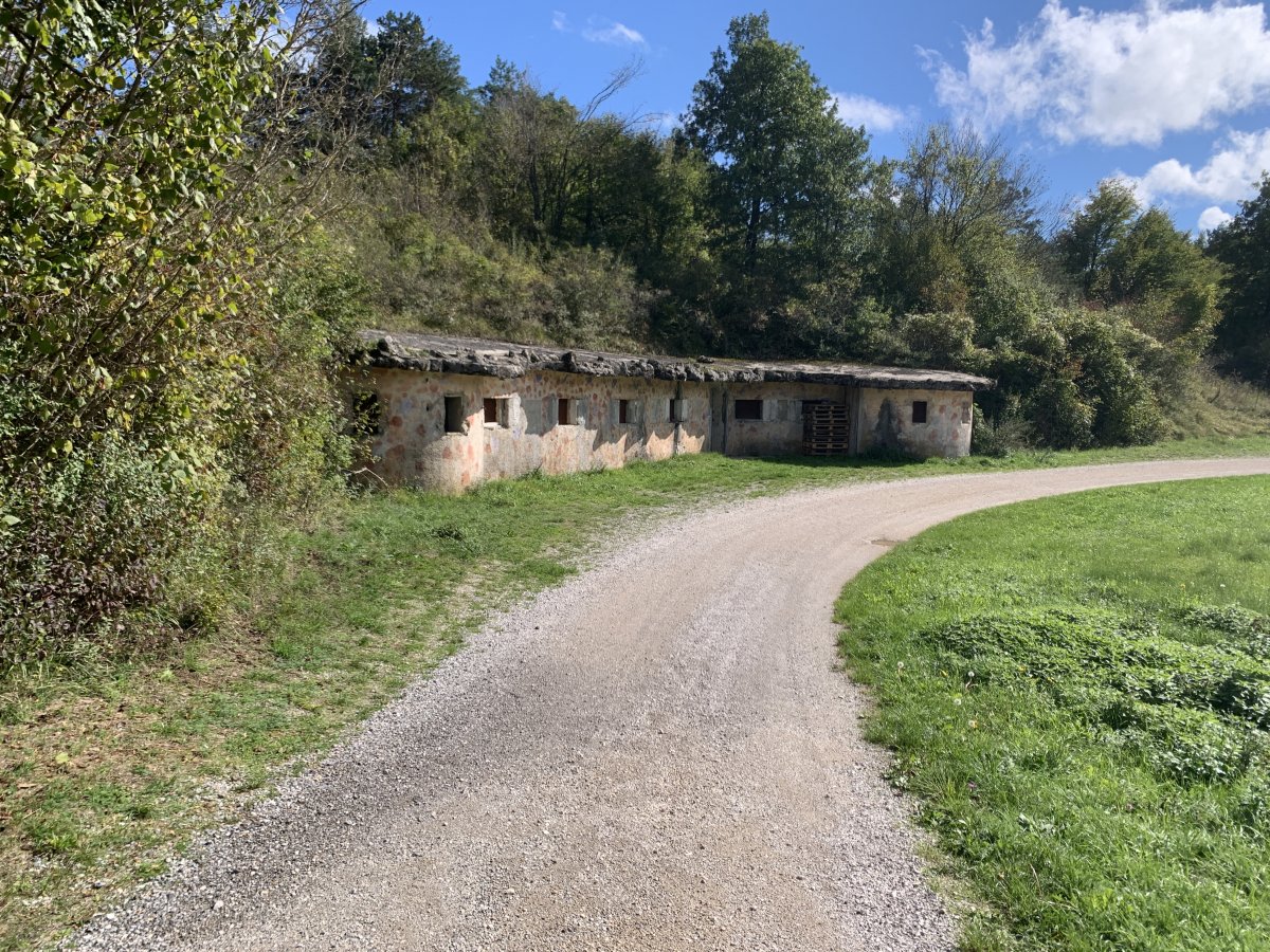 An Italian bunker barracks hidden around a corner.. An Italian bunker barracks hidden around a corner..