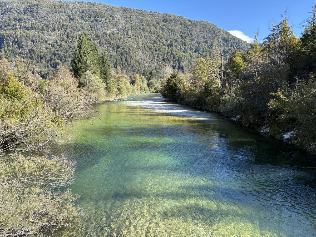 Water from Little Storm Falls joins the stunning Sava Bohinjka river, which flows from lake Bohinj, past lake Bled to join Slovenia's longest river, the Sava.. Water from Little Storm Falls joins the stunning Sava Bohinjka river, which flows from lake Bohinj, past lake Bled to join Slovenia's longest river, the Sava..