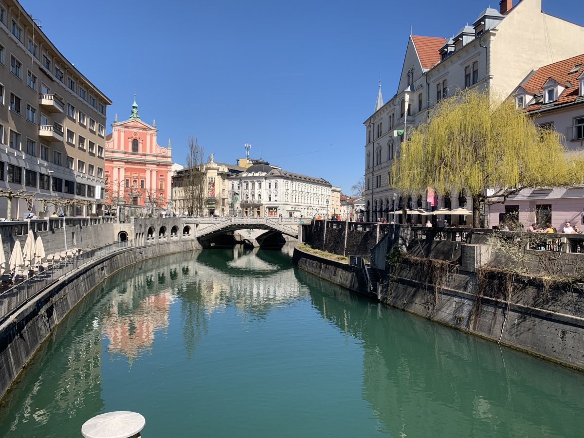 Ljubljana.. The Three Bridges are the centre. Ljubljana.. The Three Bridges are the centre.