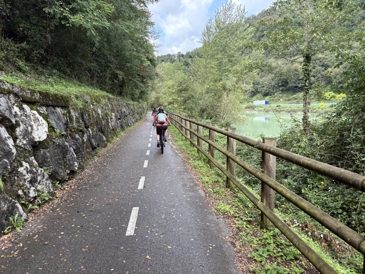 Biking along the uberstunning Soca river.. Biking along the uberstunning Soca river..
