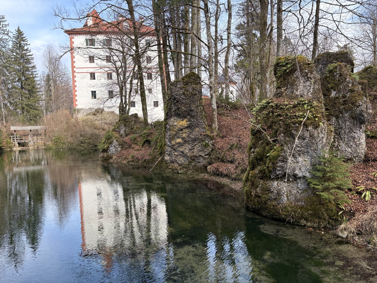These mysterious Karst rocks stand like ancient Gods protecting the rear of the castle.. These mysterious Karst rocks stand like ancient Gods protecting the rear of the castle..