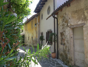 the pretty hilltop town of dobrovo in slovenia