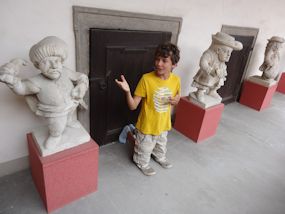 stone statues in slovenian castle