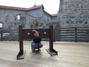 get locked in the stocks at a slovenian castel