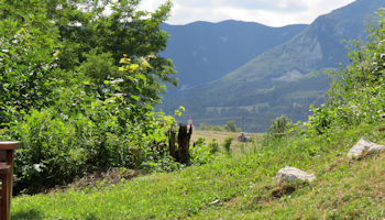 a mountain in the back garden in slovenia