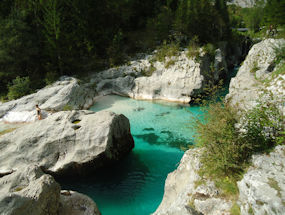the soca gorge in green slovenia